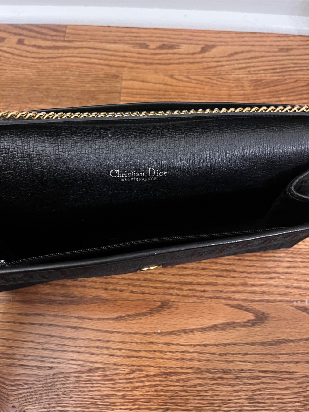 Christian Dior Trotter Canvas Chain Shoulder Bag Black - Picture 7 of 13